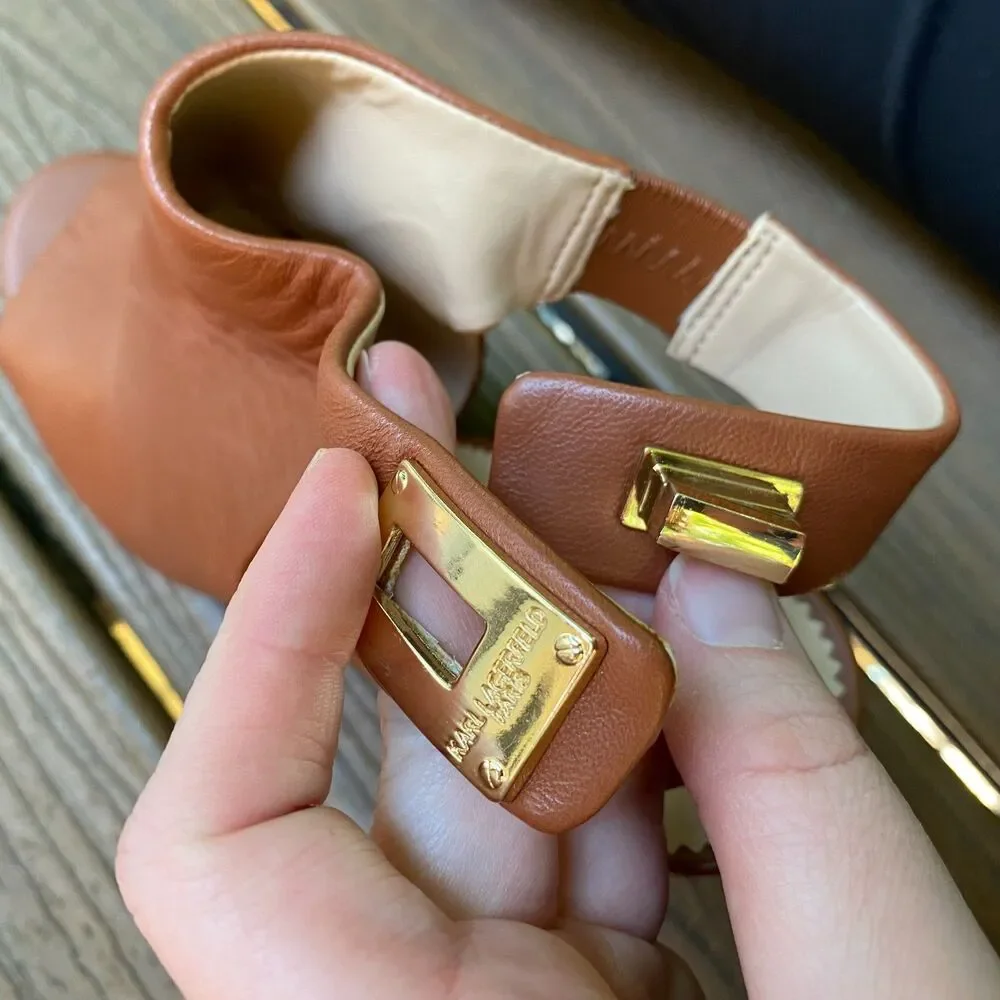 Karl Lagerfeld Rowa Wedge Sandals Woman's 10 Color‎ Conac
